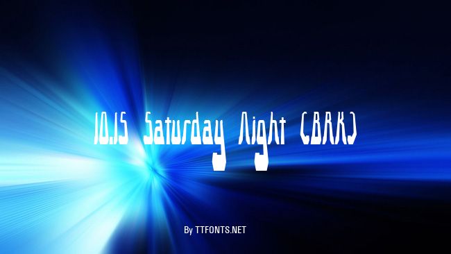 10.15 Saturday Night (BRK) example